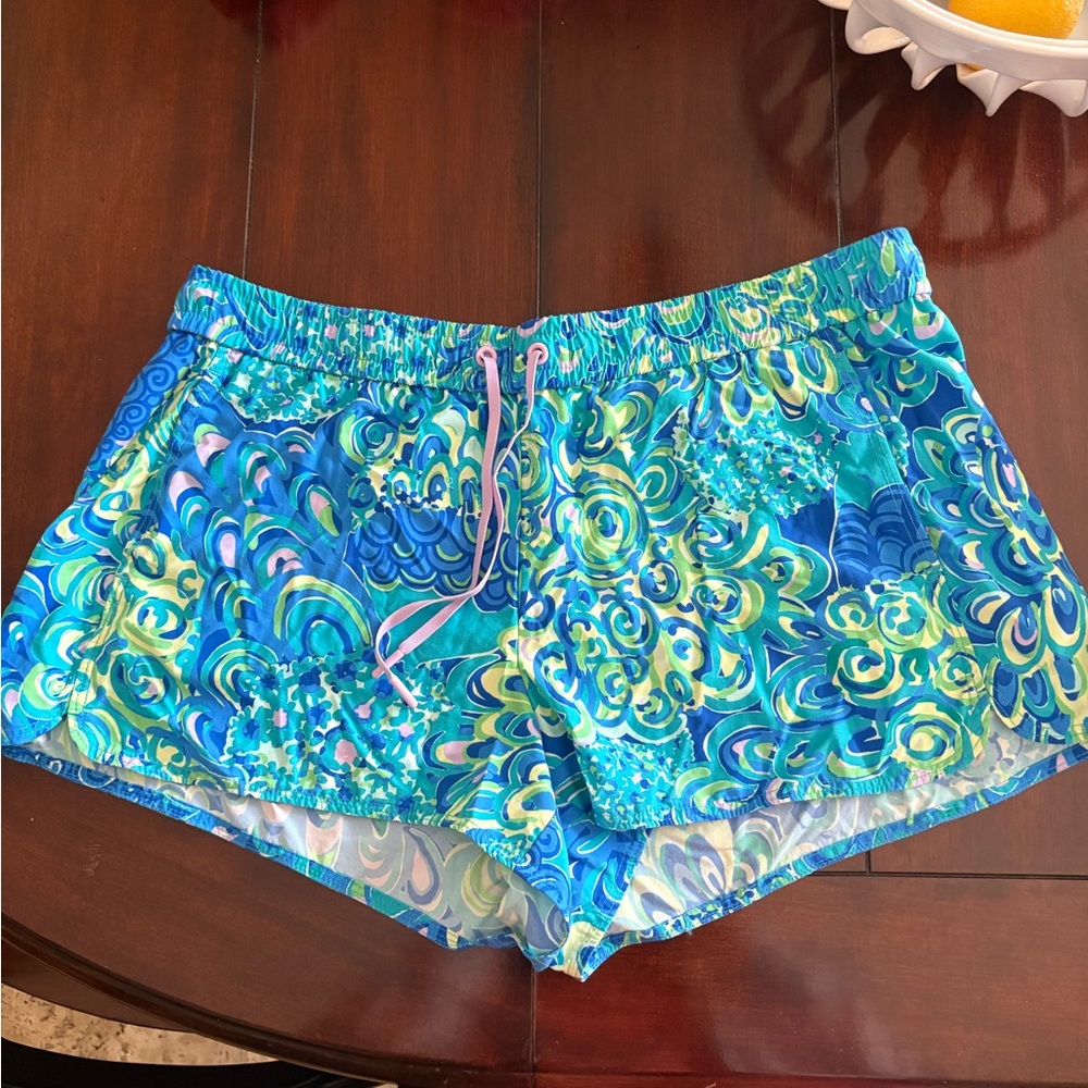 Lilly Pulitzer Blue and Green Luxletic Shorts